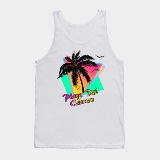 Playa Del Carmen Cool 80s Sunset Tank Top